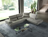 Lamod Italia Sunset - Contemporary Italian Grey Leather Right Facing Sectional Sofa
