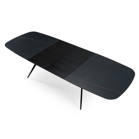 Modrest Suzie - Modern Ceramic + Black Ash Extendable Dining Table