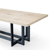 T8963 - Natural Oak + Black Metal Dining Table - View Image 1