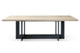 T8963 - Natural Oak + Black Metal Dining Table - View Image 1