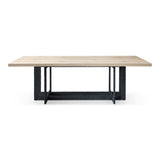 T8963 - Natural Oak + Black Metal Dining Table - View Image 1