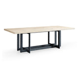 T8963 - Natural Oak + Black Metal Dining Table - View Image 1