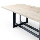 T8963 - Natural Oak + Black Metal Dining Table - View Image 1