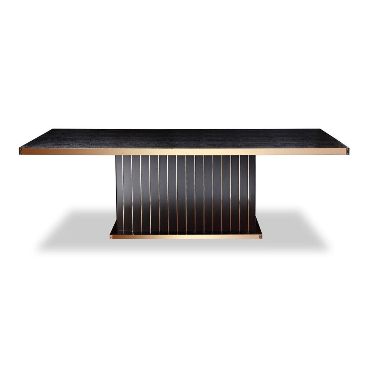 A&X Talin Modern Black Crocodile & Rosegold Dining Table