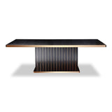 A&X Talin Modern Black Crocodile & Rosegold Dining Table