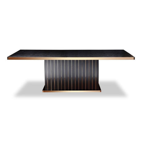 A&X Talin Modern Black Crocodile & Rosegold Dining Table