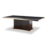 A&X Talin Modern Black Crocodile & Rosegold Dining Table