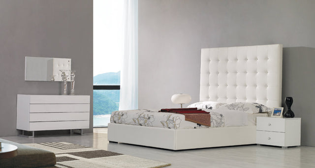 Lyrica - White Leatherette With Crystals Bed - View Image 1