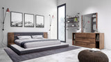 California King Jagger Modern Dark Grey & Walnut Bed