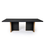Modrest Tasha - Modern Black Ash + Brushed Gold Rectangular Dining Table
