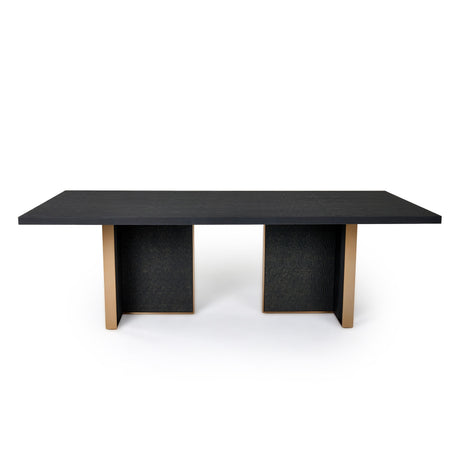Modrest Tasha - Modern Black Ash + Brushed Gold Rectangular Dining Table