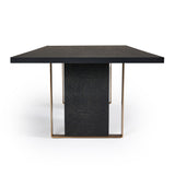 Modrest Tasha - Modern Black Ash + Brushed Gold Rectangular Dining Table