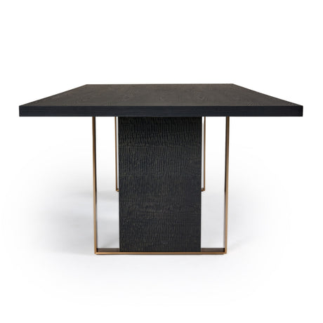 Modrest Tasha - Modern Black Ash + Brushed Gold Rectangular Dining Table
