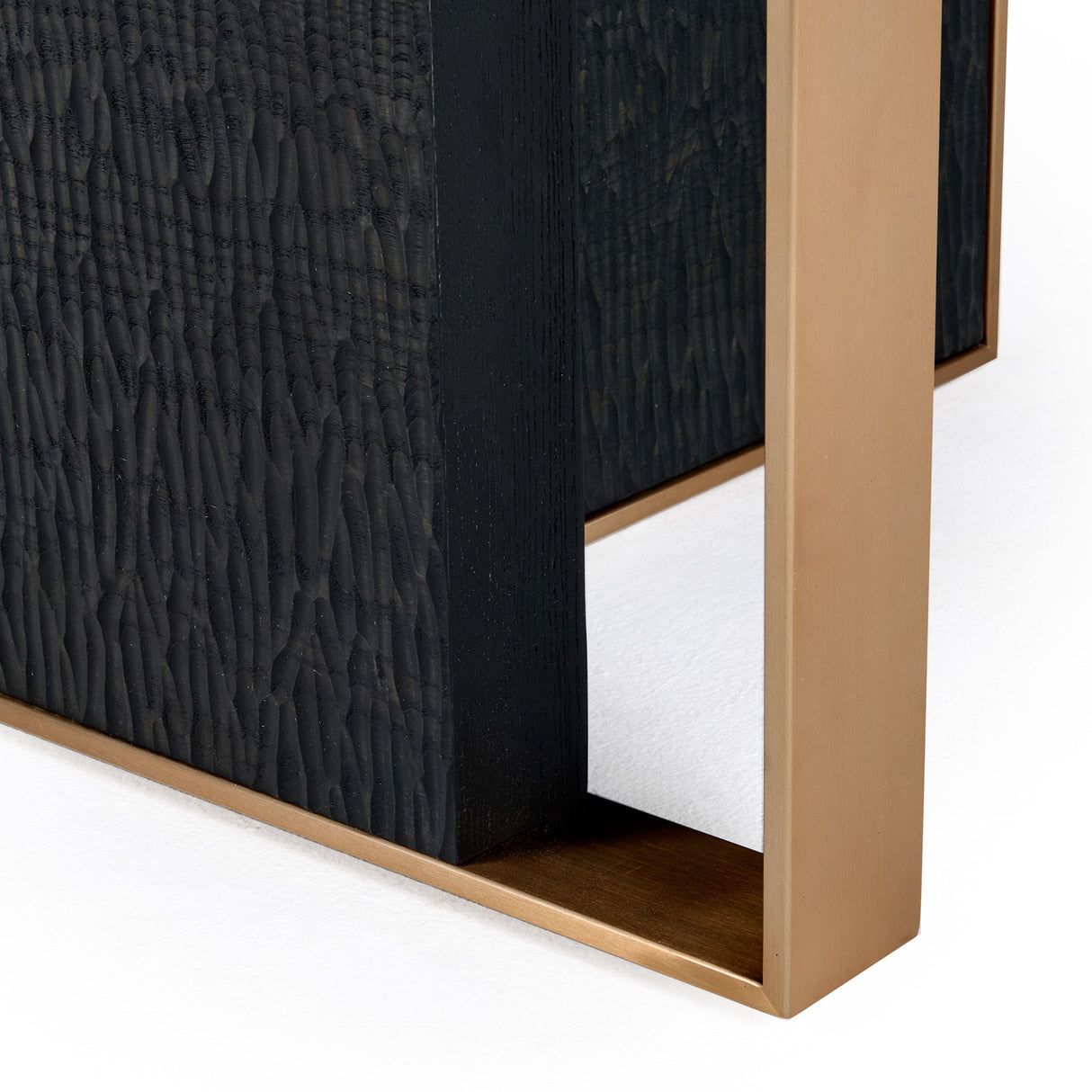 Modrest Tasha - Modern Black Ash + Brushed Gold Rectangular Dining Table
