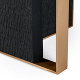 Modrest Tasha - Modern Black Ash + Brushed Gold Rectangular Dining Table