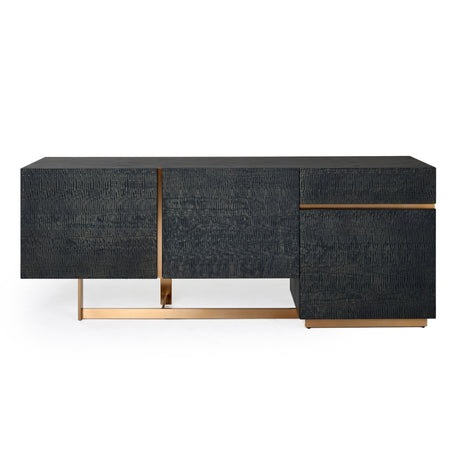 Modrest Tasha - Modern Black Ash + Brushed Gold Buffet