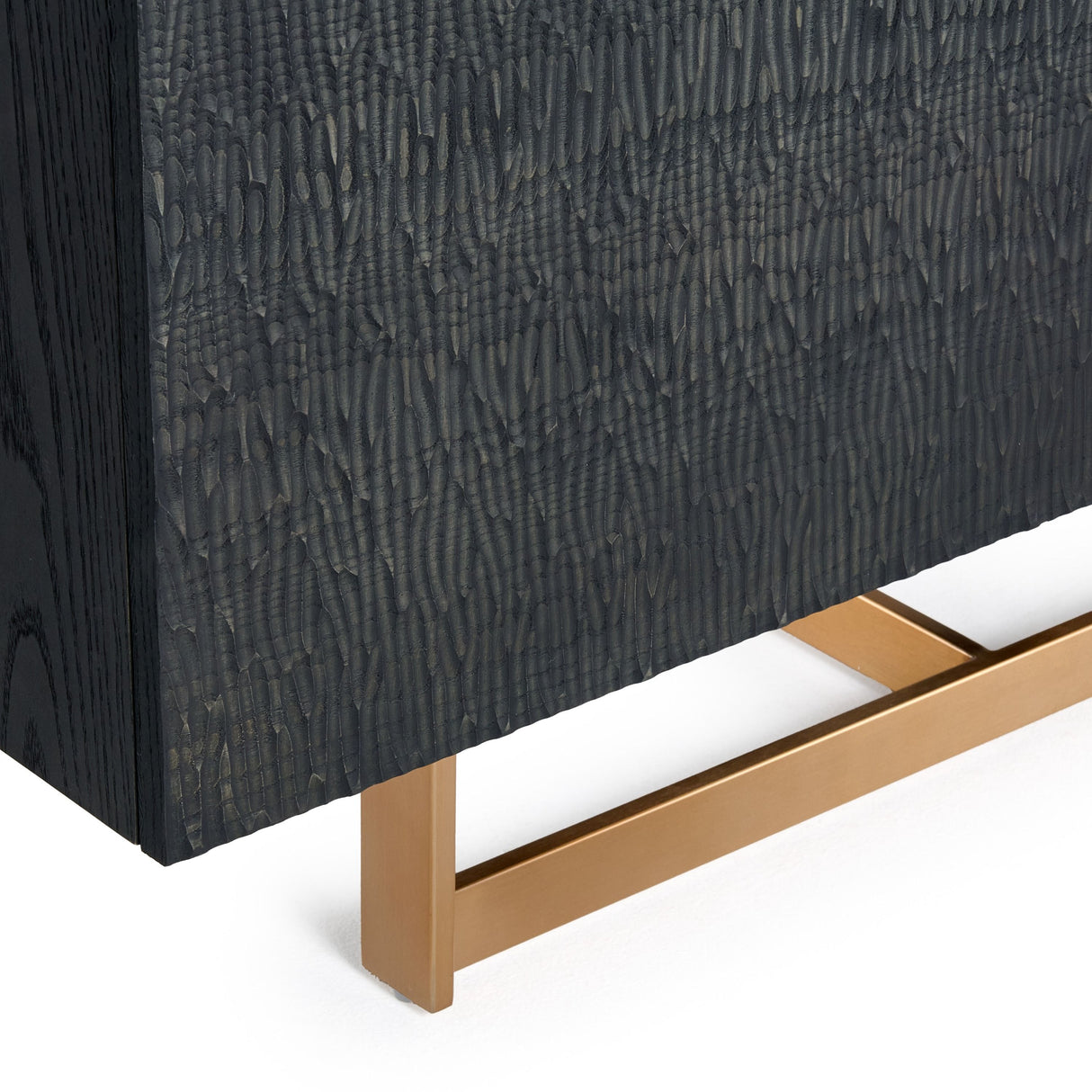 Modrest Tasha - Modern Black Ash + Brushed Gold Buffet
