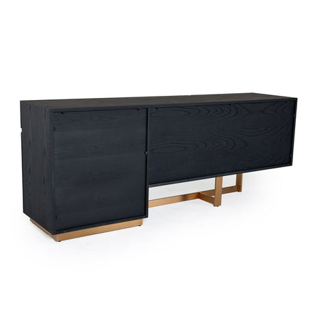 Modrest Tasha - Modern Black Ash + Brushed Gold Buffet