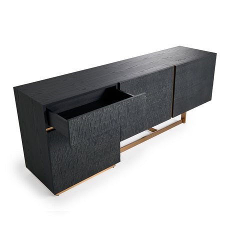 Modrest Tasha - Modern Black Ash + Brushed Gold Buffet