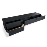Modrest Tasha - Modern Black Ash + Brushed Gold TV Stand