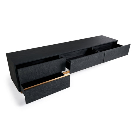 Modrest Tasha - Modern Black Ash + Brushed Gold TV Stand