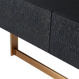 Modrest Tasha - Modern Black Ash + Brushed Gold TV Stand