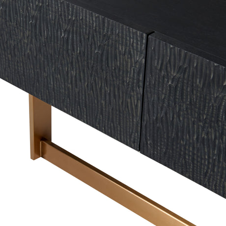 Modrest Tasha - Modern Black Ash + Brushed Gold TV Stand