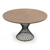 Modrest Theresa Modern Round Walnut & Black Table Vgmamit-5210