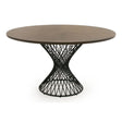 Modrest Theresa Modern Round Walnut & Black Table Vgmamit-5210