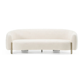 Thrive - Modern Beige Fabric + Antique Brass Sofa - View Image 1