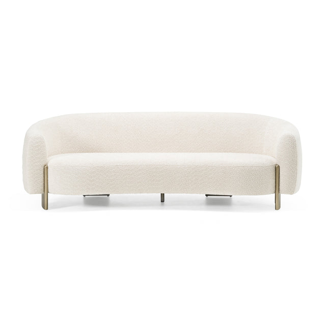 Thrive - Modern Beige Fabric + Antique Brass Sofa - View Image 1