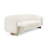 Thrive - Modern Beige Fabric + Antique Brass Sofa - View Image 1