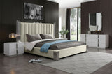 Token - Eastern King Modern White & Stainless Steel Bed - View Image 1