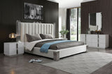Token - Eastern King Modern White & Stainless Steel Bed - View Image 1