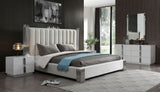 Modrest Token Modern White & Stainless Steel Bed Vgvcbd815-Wht-Bed