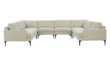 TOV Furniture Serena Velvet U-Sectional with Black Legs  -  Home Elegance USA