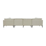   TOV Furniture Serena Velvet U-Sectional with Black Legs  -  Home Elegance USA
