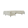   TOV Furniture Serena Velvet U-Sectional with Black Legs Cream -  Home Elegance USA