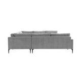   TOV Furniture Serena Velvet U-Sectional with Black Legs  -  Home Elegance USA