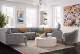   TOV Furniture Serena Velvet U-Sectional with Black Legs  -  Home Elegance USA