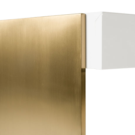 Modrest Trahan - Modern Gloss White and Brushed Gold Office Desk