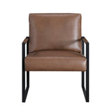 Front view of the Trent Modern Accent Chair in brown faux leather by Homelegance