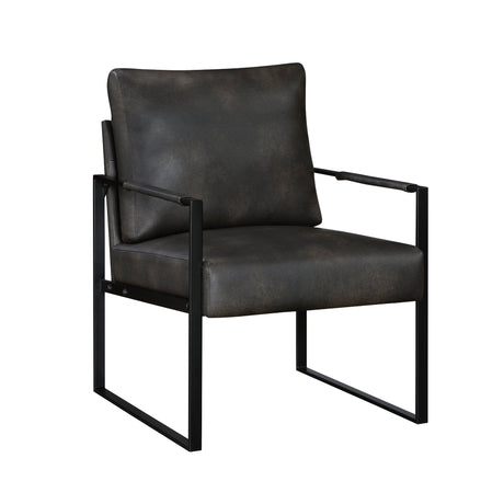Trent Accent Chair Dark Gray angle view - Homelegance