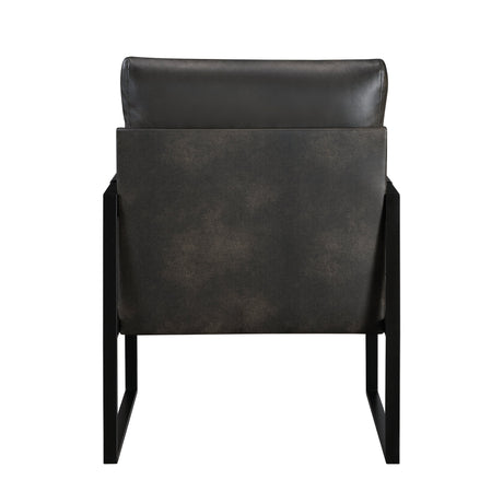Trent Accent Chair Dark Gray back view - Homelegance