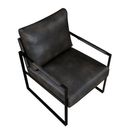 Trent Accent Chair Dark Gray front angle view - Homelegance