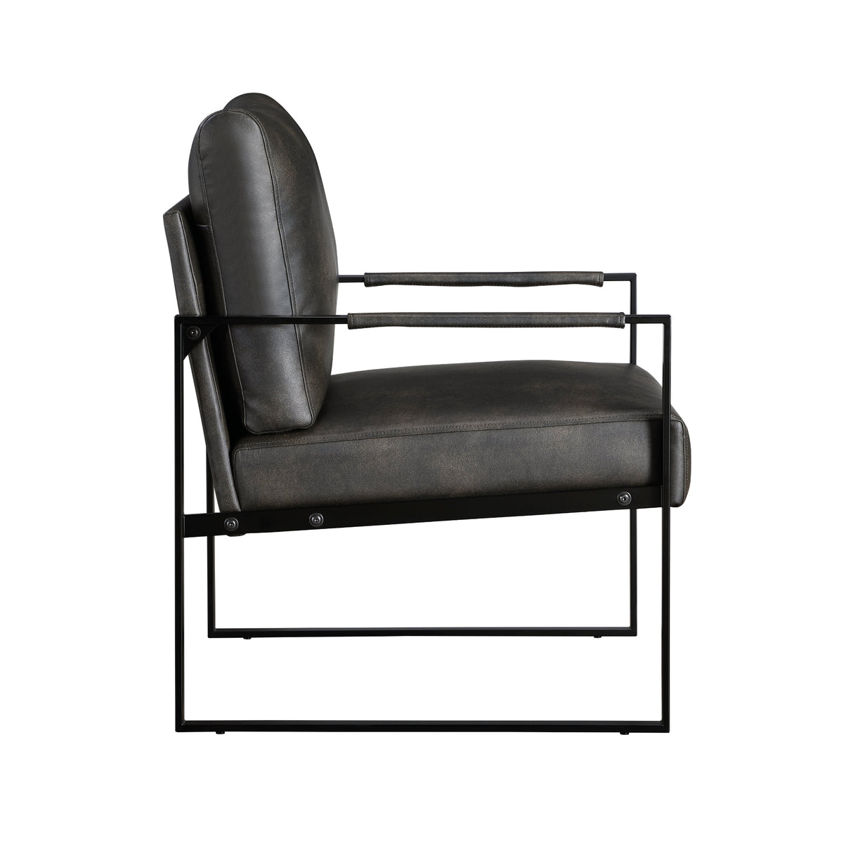 Trent Accent Chair Dark Gray side view - Homelegance