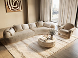 Trevor - Modern Tan Fabric Curved Sectional Sofa - View Image 1