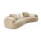 Trevor - Modern Tan Fabric Curved Sectional Sofa - View Image 1