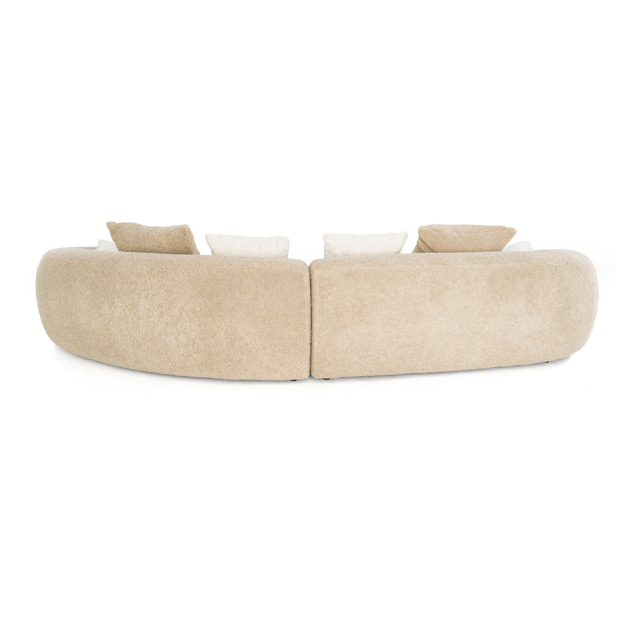 Trevor - Modern Tan Fabric Curved Sectional Sofa - View Image 1