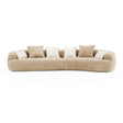 Trevor - Modern Tan Fabric Curved Sectional Sofa - View Image 1